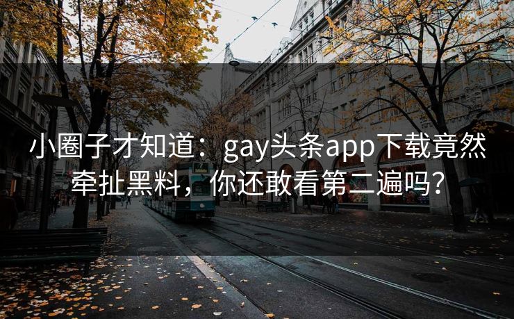 小圈子才知道：gay头条app下载竟然牵扯黑料，你还敢看第二遍吗？