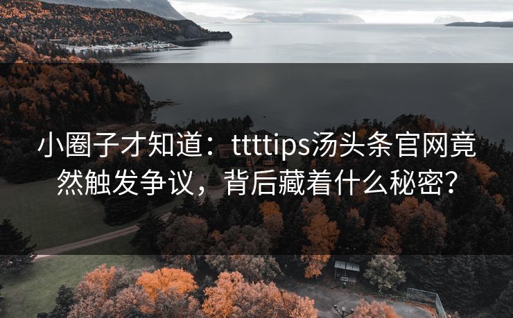 小圈子才知道：ttttips汤头条官网竟然触发争议，背后藏着什么秘密？